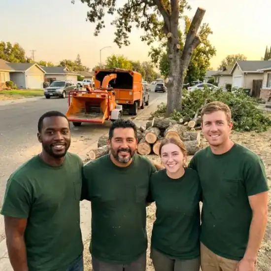 George Salinas Tree Service crew after a Roseville tree removal job